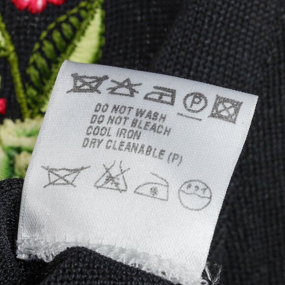 Escada Black Floral Embroidered Deep V Cardigan - Picture 11 of 11